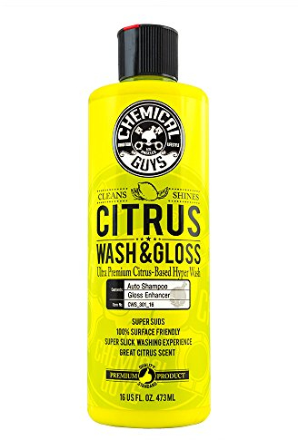 Chemical Guys Citrus Wash & Gloss Foaming Car Wash Soap - High Suds Formula Foam Cannon Soap for Foam Blasters, or Bucket Washes - Safe on Paint, Clear Coat, and Wax, Citrus Scent - 16 oz