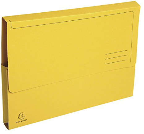 Exacompta - Ref 47679E - Förpackning med 50 Forever® 32 mm fickmappar med kil 290 g/m² - 100% återvunnet och certifierat med Blå Ängeln - storlek 24 x 32 cm för A4-format - färg gul