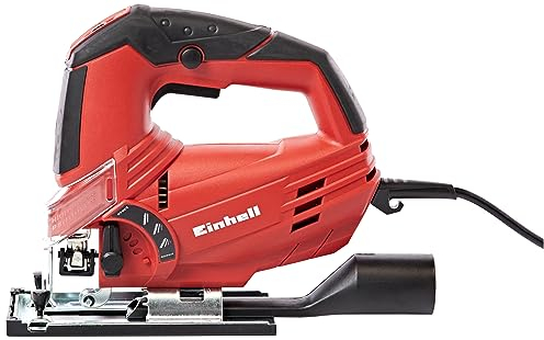 Einhell TC-JS 85 Seghetto alternativo, taglio obliquo a 45°, controllo della velocità di corsa, sollevatore rotante a 4 stadi, adattatore di aspirazione, arresto parallelo, custodia) 620 W