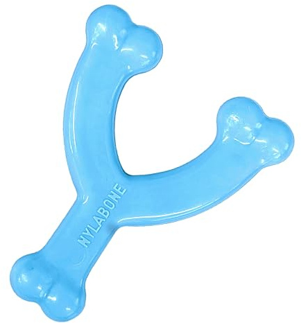 Nylabone Just For Puppies Petite Blue Wishbone Puppy Dog Chew Toy
