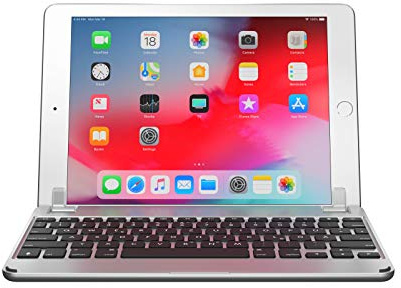BRYDGE 9.7, Hochwertige Bluetooth Tastatur aus Aluminium, deutsches Layout QWERTZ, fürs iPad 2018 und 2017 (6. & 5. Generation), iPad Pro 9.7, iPad Air 1 & Air 2, silber