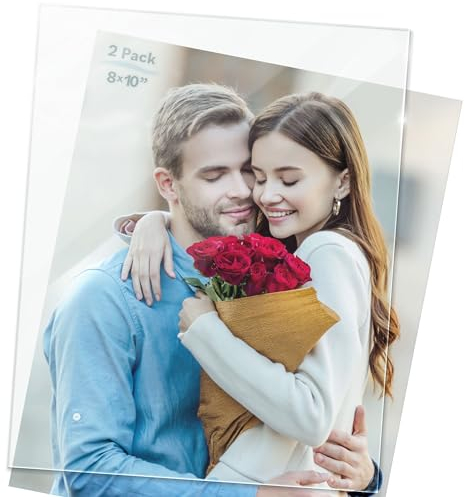 Icona Bay - 10x8 Heat-Strengthened Glass Replacement for Picture Frame - 10 x 8, 2 Pack - Replacement Glass for 10 by 8 Photo Frame - Semi-Tempered Cover Sheet