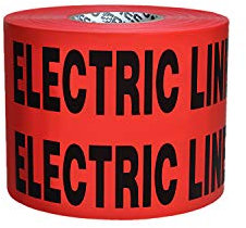 Presco Underground Non-Detectable Tape, 6 in. x 1000 ft. (Red with Black CAUTION BURIED ELECTRIC LINE BELOW printing)