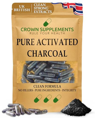 Activated Charcoal HPMC Capsules 500mg Cleanse Detox Digestion Toxins Bloating Vegan Halal Kosher (90 Capsules)
