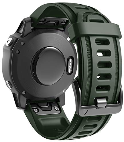 Kompatibel mit Garmin Fenix 6S / Fenix 6S Pro Easy Fit 20 mm Uhrenarmband, weiches Silikon-Ersatzband für Garmin Fenix 5s / 5s Plus