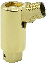 Leuchten Gelenk M10x1 Messing poliert – Dreh-Kipp-Gelenk verstellbar 16x48mm goldfarben