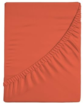 Zer0bed, Lenzuolo Sotto con Angoli Matrimoniale Tinta Unita 100% Cotone ANGOLO MAXI 30CM, 2 Piazze, Corallo, 180x200