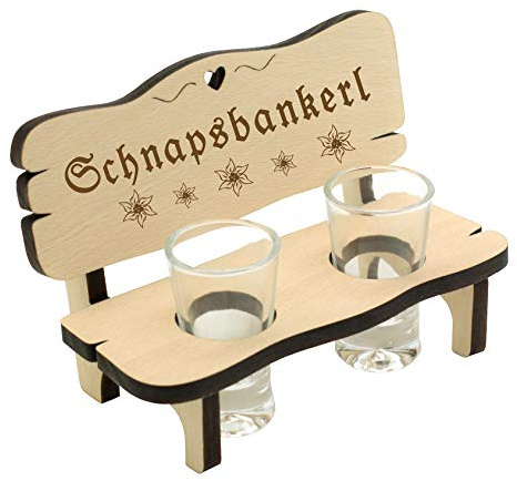 Spruchreif · Schnapsbank mit Gravur · Geschenke für Wanderer · Schnapsbankerl