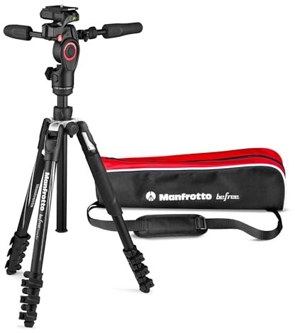 Manfrotto Befree - Treppiede a 3 vie Live Advanced a 4 sezioni, con testa viva a 3 vie Befree