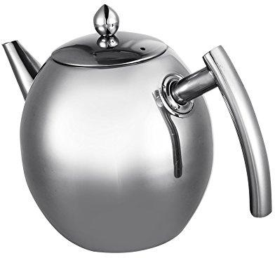 Cafeti¨¨re en acier inoxydable de grande capacit¨¦, th¨¦i¨¨re avec filtre ¨¤ th¨¦ (1,5 L / 1500 ml)