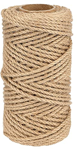 jijAcraft 4MM Jute Twine, 50M/165ft Thick Brown Jute Rope Twine Hemp Rope Garden Twine for DIY Art Craft Gift Wrapping String Gardening Bundling