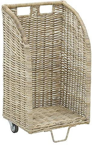 AubryGaspard - Carrito de leña con ruedas, color gris