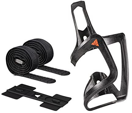 Granite Aux E+ Carbon Fiber Flaschenhalter mit Gurt-Kit, leicht und Seite geladen Funktionen Radfahren Flaschenhalter für zusätzliche Wasser-Tragfähigkeit