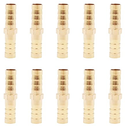 10 STÜCKE Messing Schlaucharmaturen 8mm Gasarmaturen Gerade Schlauchleitungsverbinder für Luft Wasser Öl Gas Kraftstoff Schlauchanschlüsse