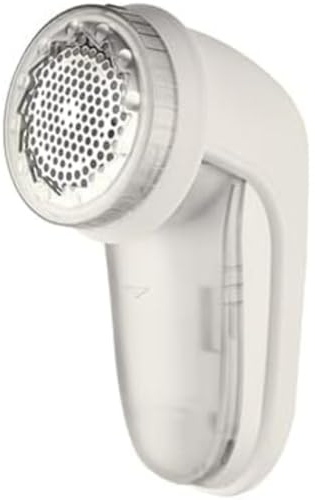 TM Electron TMLR801 quitapelusas eléctrico Compacto a Pilas (2xAAA), 3 Niveles de rasurado, 2 velocidades, diseño ergonómico, depósito y Adaptador para Levantar Pelusa