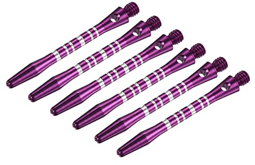 PATIKIL 45mm Dardo Alberi, Medio 2BA Filetto Alluminio Dardo Gambi Dardo Accessori Lancio Raccordo per Acciaio Punta - 6pz (Argento Tono, Viola)