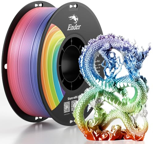Creality 3D Printer Filament, Rainbow PLA+ Filament 1.75mm, Multicolor PLA Plus Strong Toughness Dimensional Accuracy +/- 0.03mm, PLA Pro for Most 3D Printer, 1KG Spool(2.2lbs)