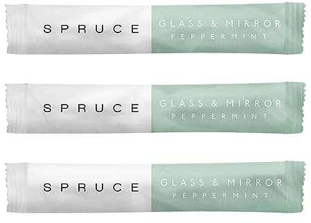 Naturally scented Peppermint Glass & Mirror Cleaning Refills | Windows, Mirrors, Stainless Steel Smudge & streak-free | Concentrated, Just-add-water, Refillable, Eco friendly, Non-toxic, Vegan
