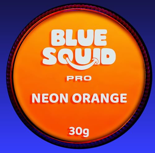 Blue Squid PRO Face Paint - Professional Water Based Single Cake Facepaint & Body Paints - SFX Makeup, Kids Adults Painting for Costume, Halloween Face Paints for Children - Neon Orange 30g / 1oz