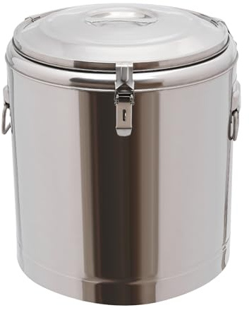 TaNeHaKi Edelstahl Thermotransportbehälter 20/40L Edelstahl Nahrungsmittelwärmer Eimer Milchkanne Edelstahl mit Deckel Transportkanne Edelstahl Thermobehälter für Milch Saft Kaffee (40L)