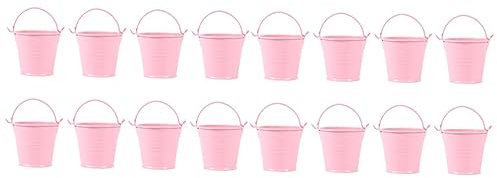 BESPORTBLE 16 Stück 8 Stück Geschenkeimer Mini-Halloween-Eimer Wohnakzente Mini-Wassereimer Mülleimer Ornament kleine Eiseneimer Blumentopf Wagen Vase Wanne Fass Kind Kleiner Eiseneimer