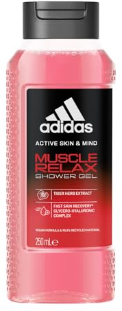 adidas Active Skin & Mind Muscle Relax Duschgel für Männer, feuchtigkeitsspendende Körperpflege für die schnelle Hautregeneration, 250ml