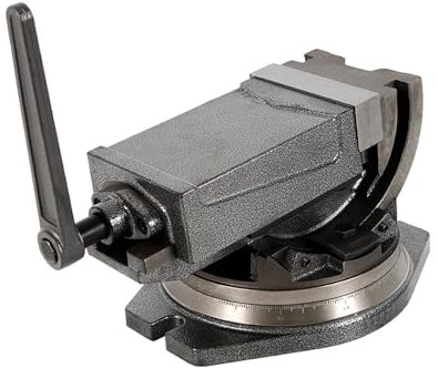 Levkitch 2-Achsen Maschinenschraubstock 125mm Präzisions-Frässchraubstock Dreh und 90º Winkelneigung 360° Drehbar Basis Tisch Schraubstock Präzision Schraubstock