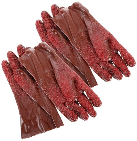 IWOWHERO 2 Pairs Non-slip Heavy Duty Pvc Sewer Cleaning Gloves Waterproof Sturdy Drain Gloves for Plumbers Reusable for Home and Garden Use