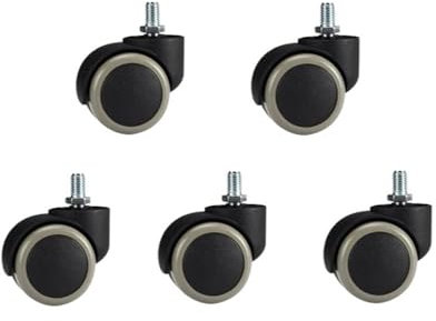 Castor wheels，Furniture castors， 5 Pcs/Lot 10mm/11mm 2 Inch Circlip/Screw Pu Office Chair Caster Large Class Universal Wheel Silent Casters Wheels(Screw-Gray-10mm)