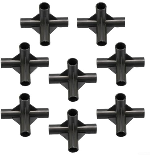 8 raccordi per tubi, versatili giunti per tubi a 4 vie, connettori a gomito in PVC, perfetti per il supporto delle piante fai da te (19 mm)
