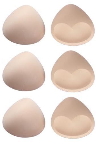 3 Pair Bra Pad Inserts Removable Push Up Sports Bra Bikini Swimsuit Breast Enhancer Sponge Bra Pads Cups Replacements Bra Pads for Sport Bra Evening Dresses