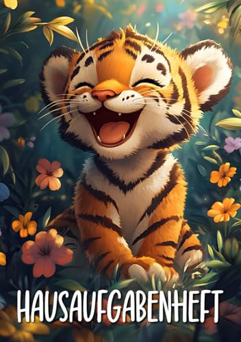 Hausaufgabenheft Tiger: Schulplaner mit Stundenplänen in DIN A5 für Grundschule oder Gymnasium mit Süßem Design für Jungen & Mädchen