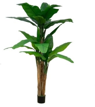 Indomita Pianta Artificiale Banano 200h con Vaso e 3 fusti