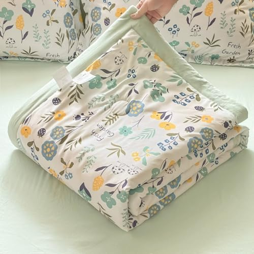 Edredón Ligero De Verano - Sencillez Floral Reversible Ropa De Cama De Microfibra Ultrasuave Edredón Acolchado Transpirable Para Todas Las Estaciones Lavable A Máquina Cubrecama, Color 4, 180x200 cm
