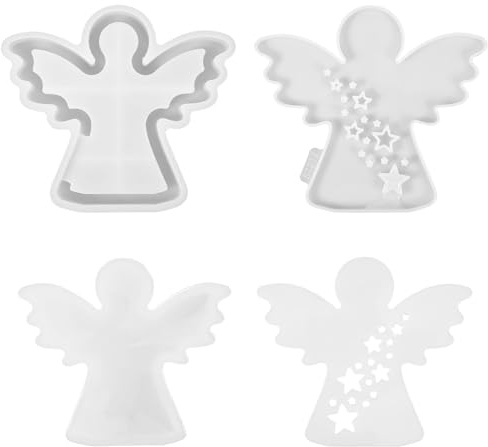 Silikonformen Gießformen Engel, 3D Silikonformen Gießformen Weihnachten/Frühling/Sommer, Giessform Silikon für DIY (Stern)