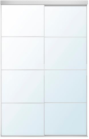 AULI/SKYTTA Combinaison de porte coulissante en aluminium/verre miroir, 152 x 240 cm