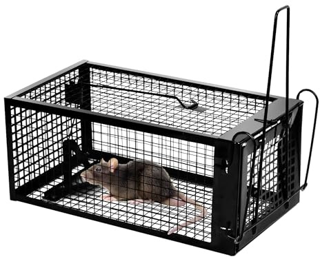 NETONDA 1x Rattenfalle Lebend Groß Lebendfalle Ratte Mausefalle Lebend Käfig für Siebenschläfer Innen & Außen Wiederverwendbar