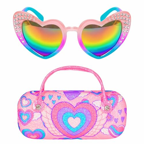 PinkSheep Sunglasses for Girls, Toddler Kids Polarized Sunglass with Case | Unicorn Oval Cats Heart Glasses UV400 Protection