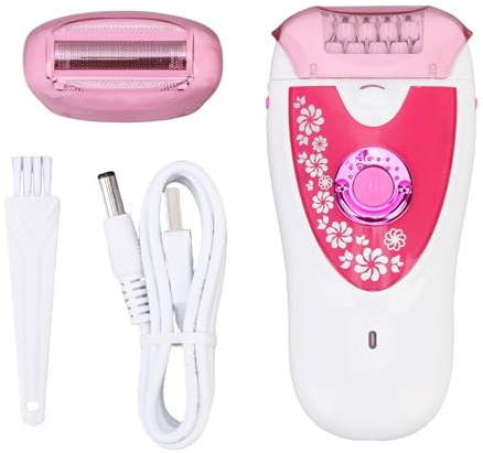 YUYTE 2-in-1-Epilierer für Frauen – Elektrisches Haarentfernungsgerät mit LED-Licht und Wiederaufladbarem USB-Anschluss, Schmerzfreier Rasierer für Beine, Achselhöhlen, Bikinizone