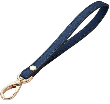 TERNCOEW Dragonne de poignet en cuir synthétique pour portefeuille, sac à main, pochette, téléphone portable, bracelet en cuir pour homme et femme, bleu marine, One Size