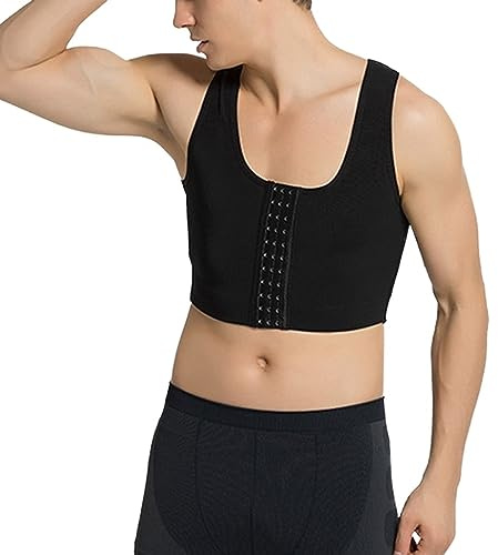 HLTYGWX Body för män Magkontroll kompressionströja Magbantning Justerbar Shapewear-vä Ärmlös undertröja