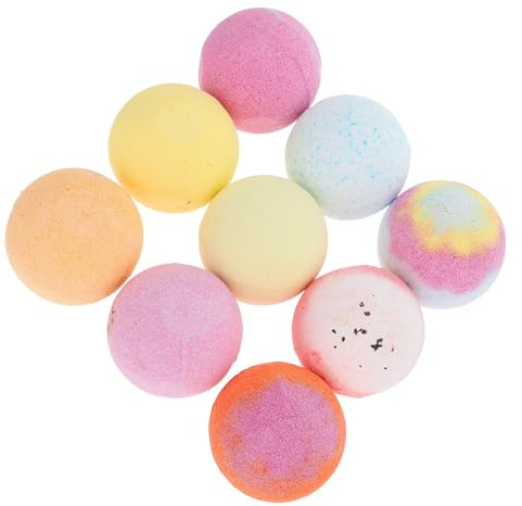DECOMELODY Set da 9 Bombe da Bagno a Sfera Sale da Bagno Aromaterapico 60g Ciascuna Rigenerante e Piacerevole in Vasca o Doccia Colore Casuale