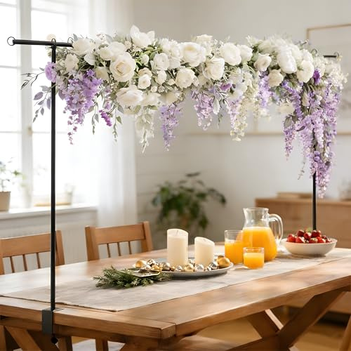 Arche de table, Support d'arche de table réglable en métal avec pinces, noir Arche de ballon pour mariage, fête, décoration de fête d'anniversaire, décoration d'anniversaire