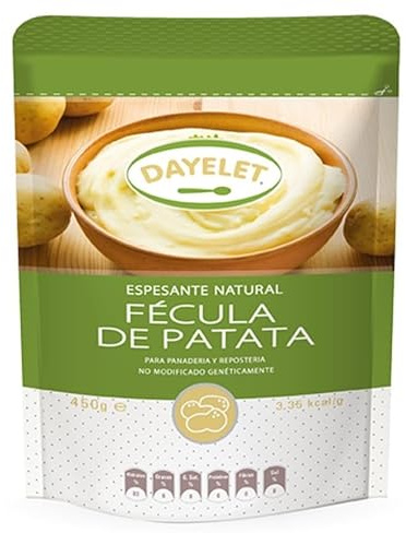 Fécula de Patata Sin Gluten Dayelet 450g | Almidón Natural, Espesante, Sin Azúcar Añadida, Sin Lactosa, Sin Huevo, Sin Soja, Apta para Dietas Especiales
