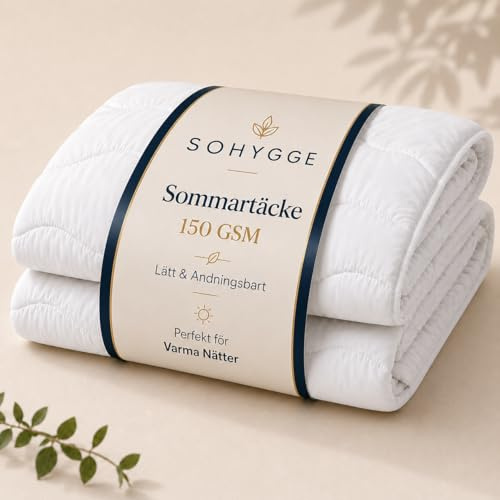 SOHYGGE Edredon Cama 180 – Ligero 150 gsm, Transpirable y Suave, Relleno Nórdico de Verano para Noches Calurosas (Cama 180-260 x 240 cm)