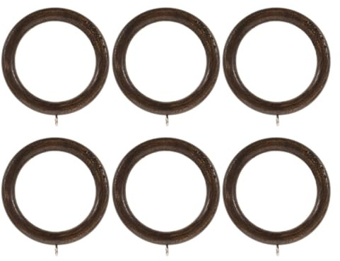 PartyKindom 6 Piezas Anillos Circulares de Madera para Cortinas Aro Metálico, Resistentes y Elegantes, Ideales para Barras de Cortina Romanas y Decoración Sofisticada