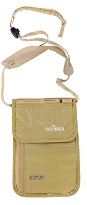 Tatonka Brustbeutel Skin Neck Pouch RFID B - Geldbeutel zum Umhängen mit TÜV-geprüfter RFID Blockierung - Bietet Platz für (EU-) Reisepass, Internationaler Führerschein, Kreditkarten, Bargeld, etc.