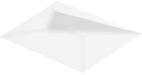 100 Stück, Transparente Briefumschläge, 110 x 155 mm, Nassklebung, Spitze Klappe, 90 g/qm Offset, Ohne Fenster, Weiß (Transparent-Weiß), Blanke Briefhüllen