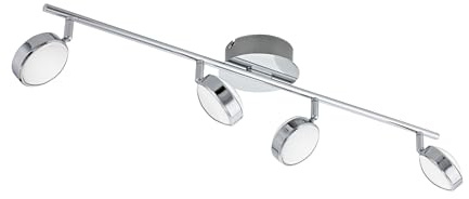 EGLO LED Deckenlampe Salto, 4 flammige Deckenleuchte | Deckenstrahler aus Metall und Kunststoff, Wohnzimmerlampe in Chrom, LED Flurlampe warmweiß