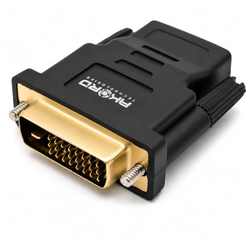 AKORD HDMI Female to DVI-D Male Adapter, Gold-Plated Digital Video Converter for PC, Monitor, Projector and TV